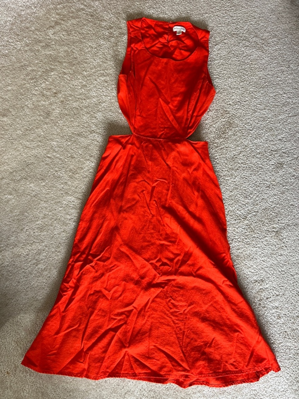 Sleeveless Chili Red cutout Dress